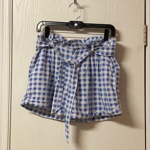 Jolt Gingham print Linen blended shorts